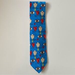 Grandpa Tie Blue Mens Father's Day I Love Necktie Neck Tie Grandfather Cartoon